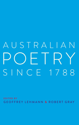 Lehmann Geoffrey Australian poetry since 1788