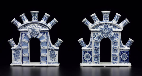 DUTCH Pair of Tulip Vases as Triumphal Arches ca 1690 DUTCH Kraak Plate - photo 11