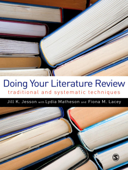 Jesson Jill Doing Your Literature Review : Traditional and Systematic Techniques