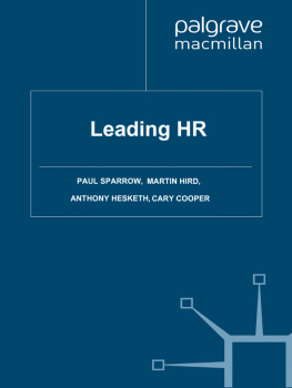 Paul Sparrow - Leading HR