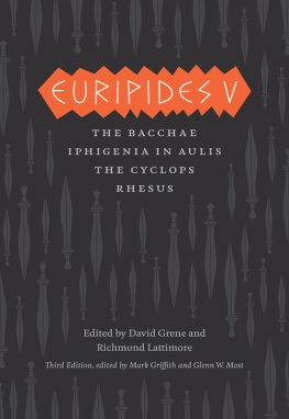 Euripides. - Euripides V: The Complete Greek Tragedies, Third Edition