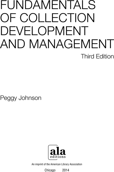 PEGGY JOHNSON is a frequent speaker and trainer on collection development and - photo 2