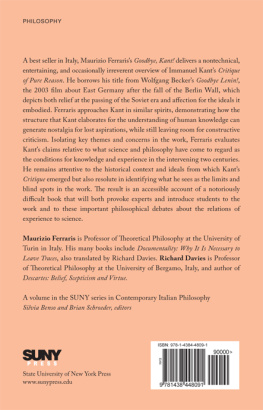 Maurizio Ferraris - Goodbye, Kant!: What Still Stands of the Critique of Pure Reason