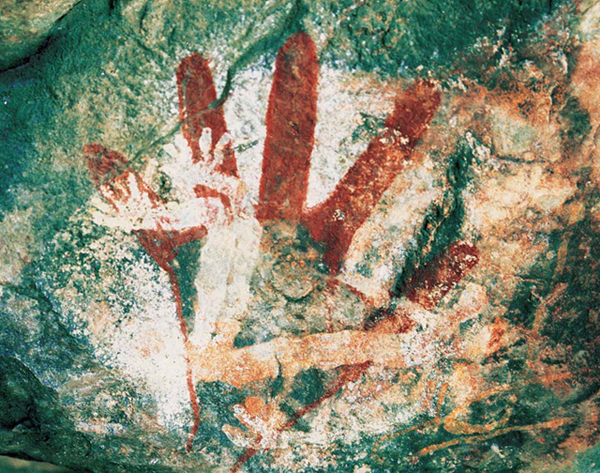 A hand image on a rock surface in Arnhem Land Australia Date unknown - photo 5