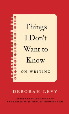 Levy Deborah - Things I Don't Want to Know