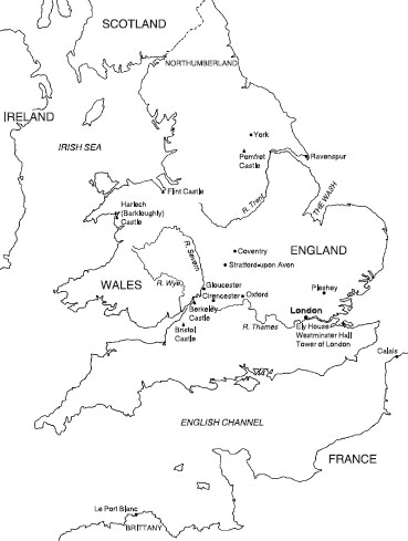 1 Map of England showing the Key locations mentioned in the play Richard - photo 3