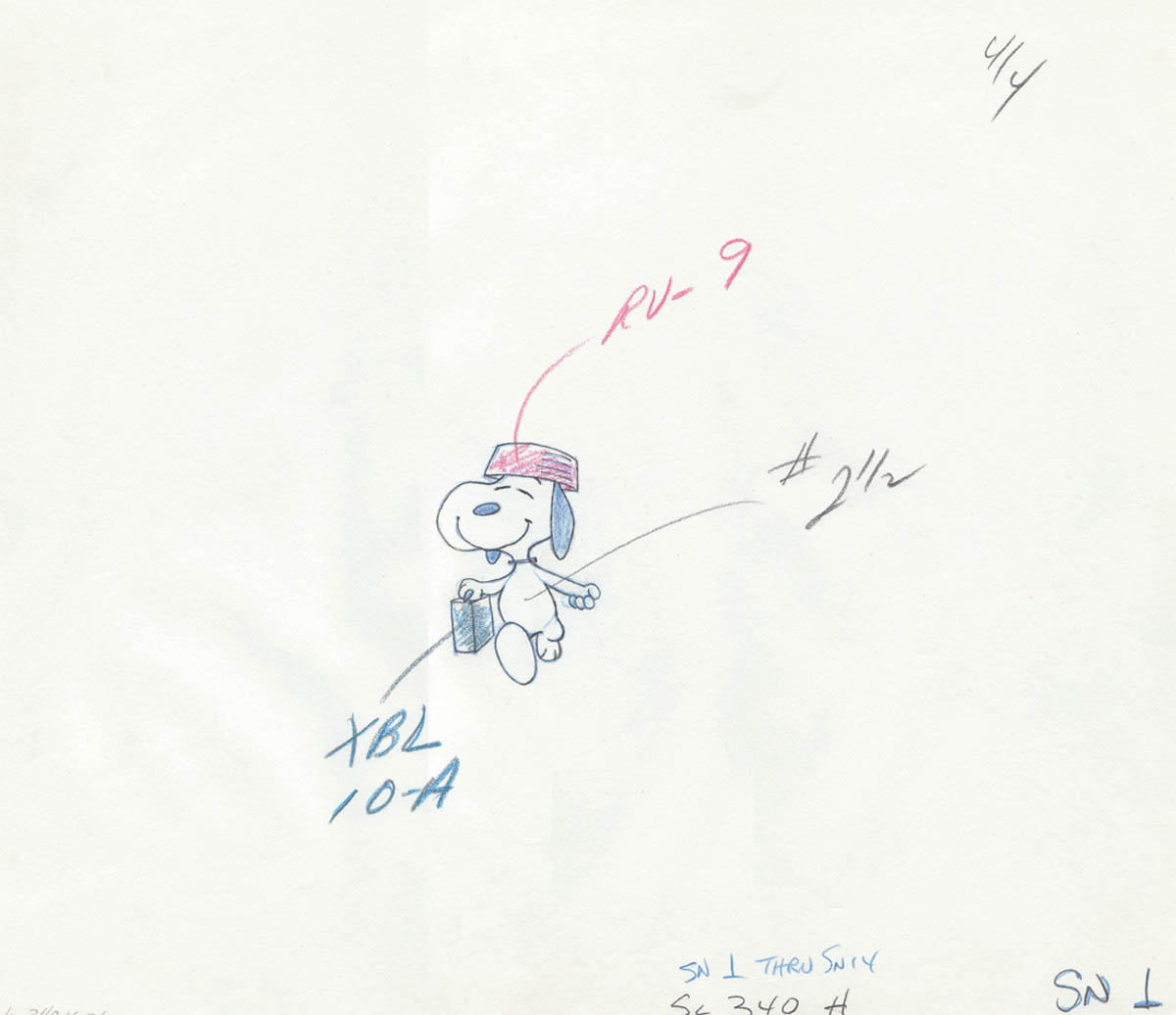 Snoopy Come Home 1972 Artist unknown Red and blue pencil The Art and - photo 1