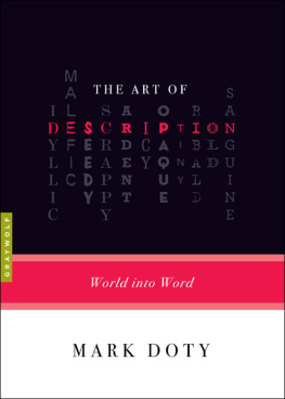 Doty - The art of description : world into word