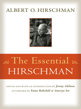 Albert O. Hirschman The essential Hirschman