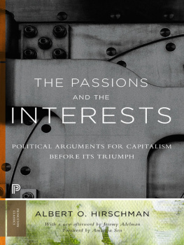 Sen - The passions and the interests : political arguments for capitalism before its triumph