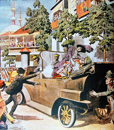 Newspaper illustration of the assassination of Archduke Ferdinand from1914 - photo 2