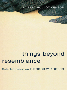 Adorno Theodor W. - Things beyond resemblance : collected essays on Theodor W. Adorno