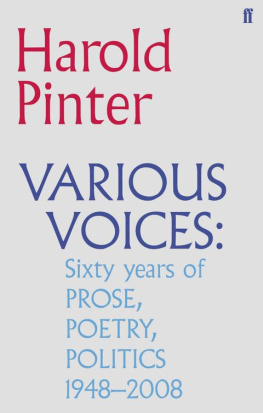 Pinter - Various voices : sixty years of prose, poetry, politics, 1948-2008