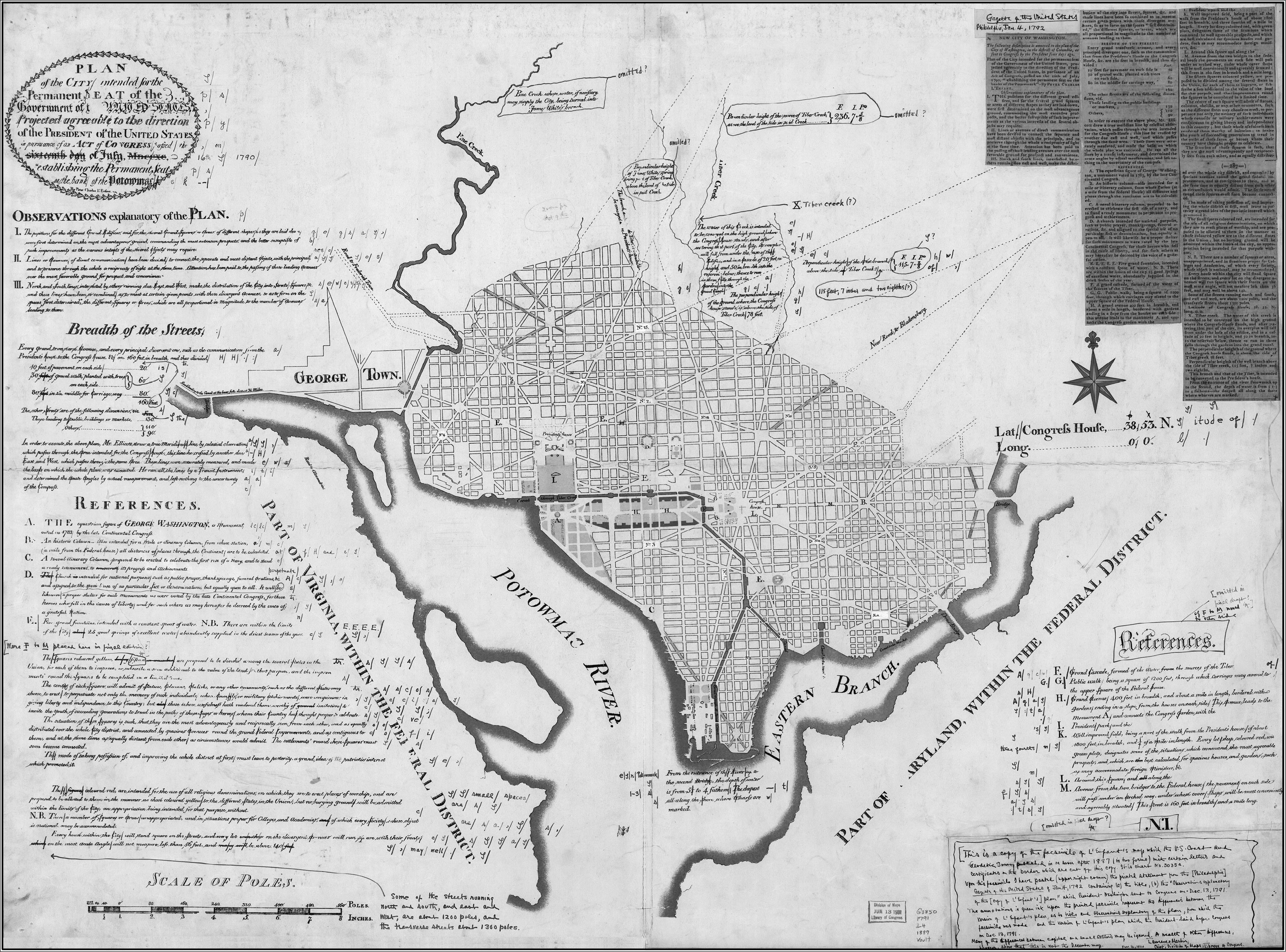 Plan of the City of Washington based on Andrew Ellicotts adaptation of Peter - photo 4