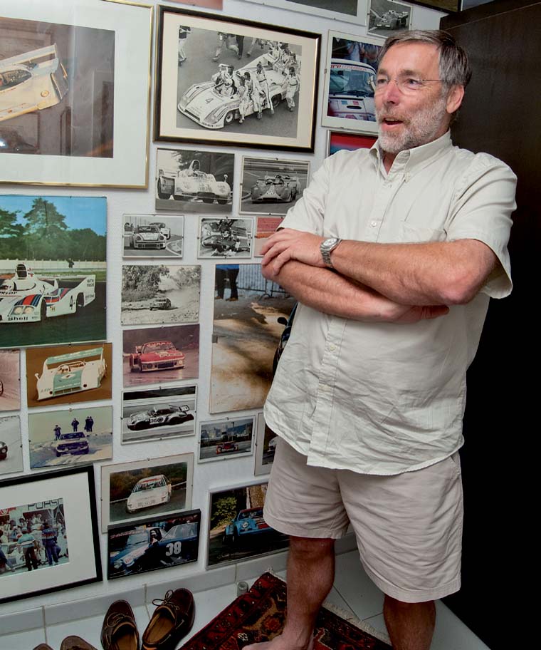 Jrgen Barth at home surrounded by Porsche treasures and souvenirs from events - photo 5