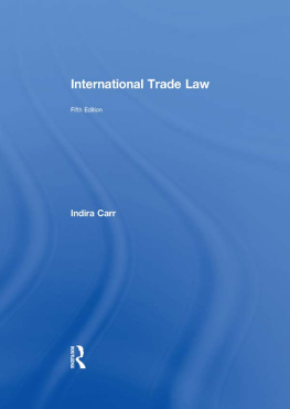 Indira Carr - International Trade Law