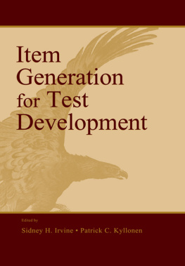 Sidney H. Irvine - Item Generation for Test Development