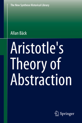 Aristotle. Aristotles Theory of Abstraction