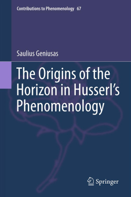 Geniusas The origins of the horizon in Husserls phenomenology