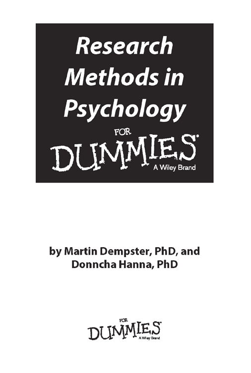 Research Methods in Psychology For Dummies Published by John Wiley Sons - photo 2