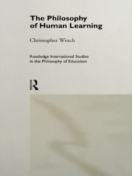 Christopher Winch - The Philosophy of Human Learning