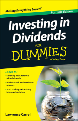 Lawrence Carrel Investing In Dividends For Dummies
