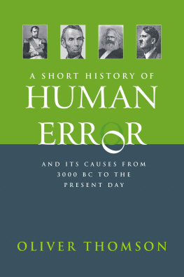 Oliver Thomson - A Short History of Human Error