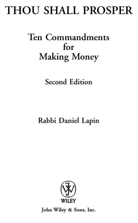 Copyright 2010 by Rabbi Daniel Lapin All rights reserved Published by John - photo 1