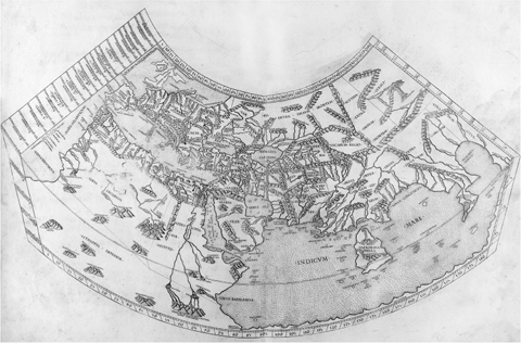 2 Ptolemy Geographia Rome 1490 World map on a conical projection The - photo 5