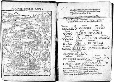 4 Thomas More Utopia 1516 A map of Utopia and a page of its language and - photo 7