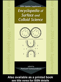 title Encyclopedia of Surface and Colloid Science 2004 Update Supplement - photo 1