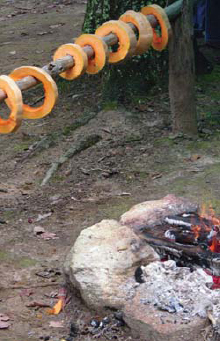 To preserve them for winter eating rings of squash dry over an open fire - photo 6