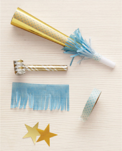 FOR HORNS AND NOISEMAKERS Cut a piece of tissue paper into a 2-inch-wide strip - photo 9