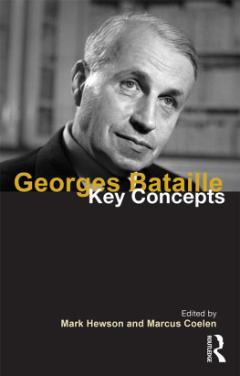 Mark Hewson Georges Bataille Key Concepts