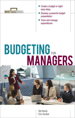 Sid Kemp - Budgeting for Managers