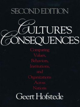 Geert Hofstede Culture’s Consequences: Comparing Values, Behaviors, Institutions and Organizations Across Nations