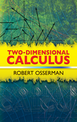 Robert Osserman Two-Dimensional Calculus