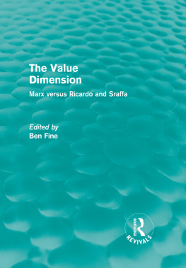 Ben Fine (ed.) The Value Dimension: Marx versus Ricardo and Sraffa