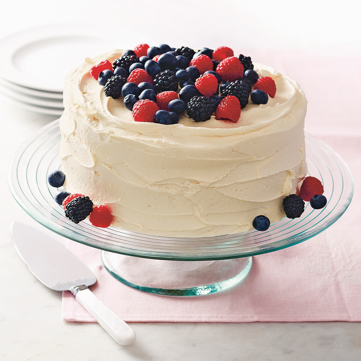 Boozy Berry Cake Scatter about 2 cups fresh mixed berries between layers - photo 10