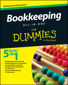 Consumer Dummies Bookkeeping All-In-One For Dummies