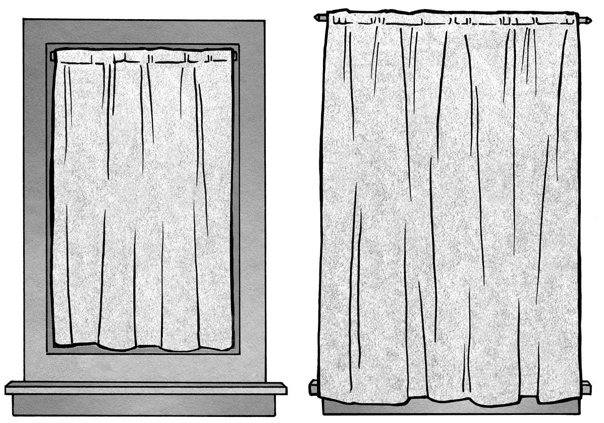 inside-mount curtains left outside-mount curtains right Window Vocabulary - photo 7