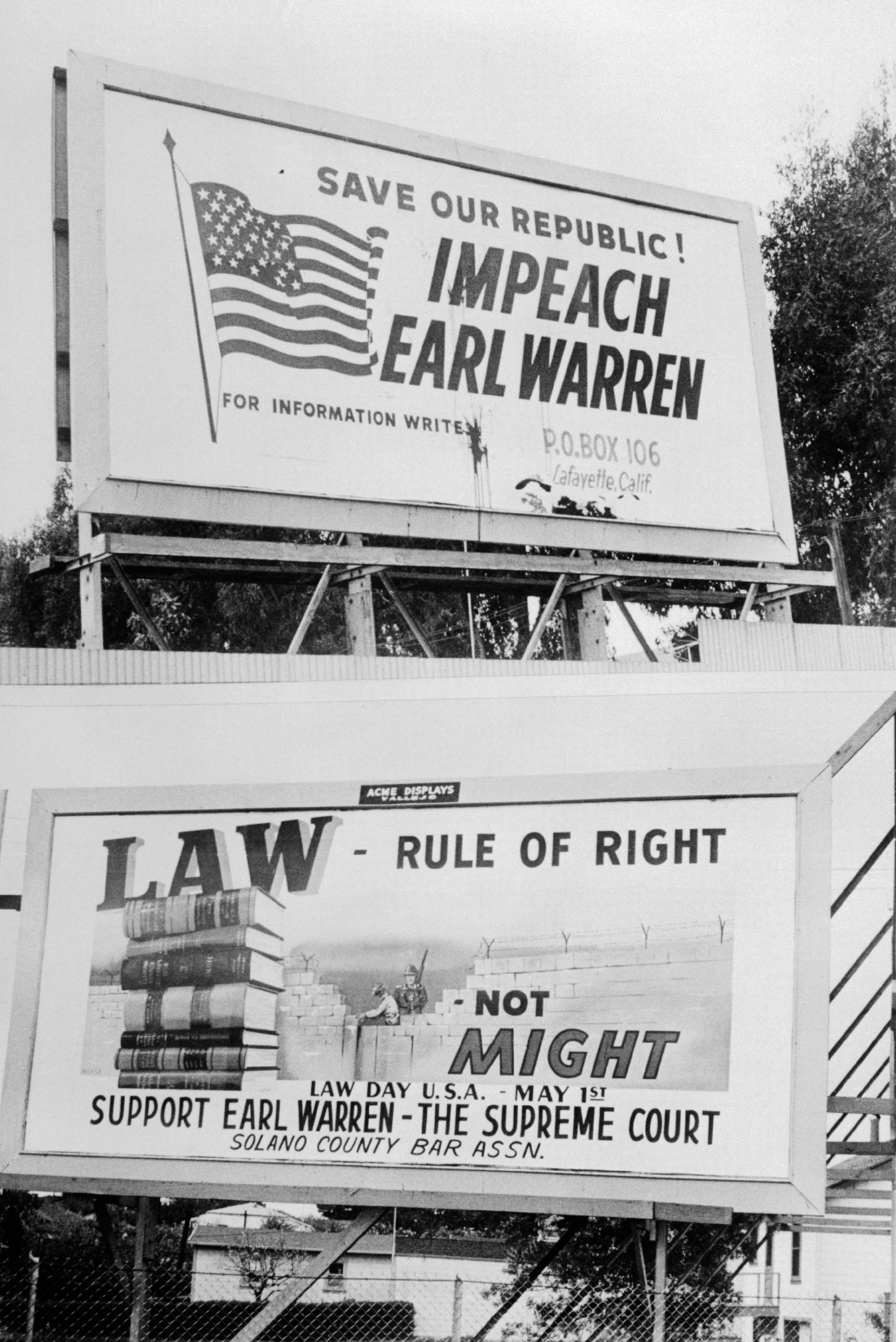 Competing signs along a California highway one calling for the impeachment of - photo 4
