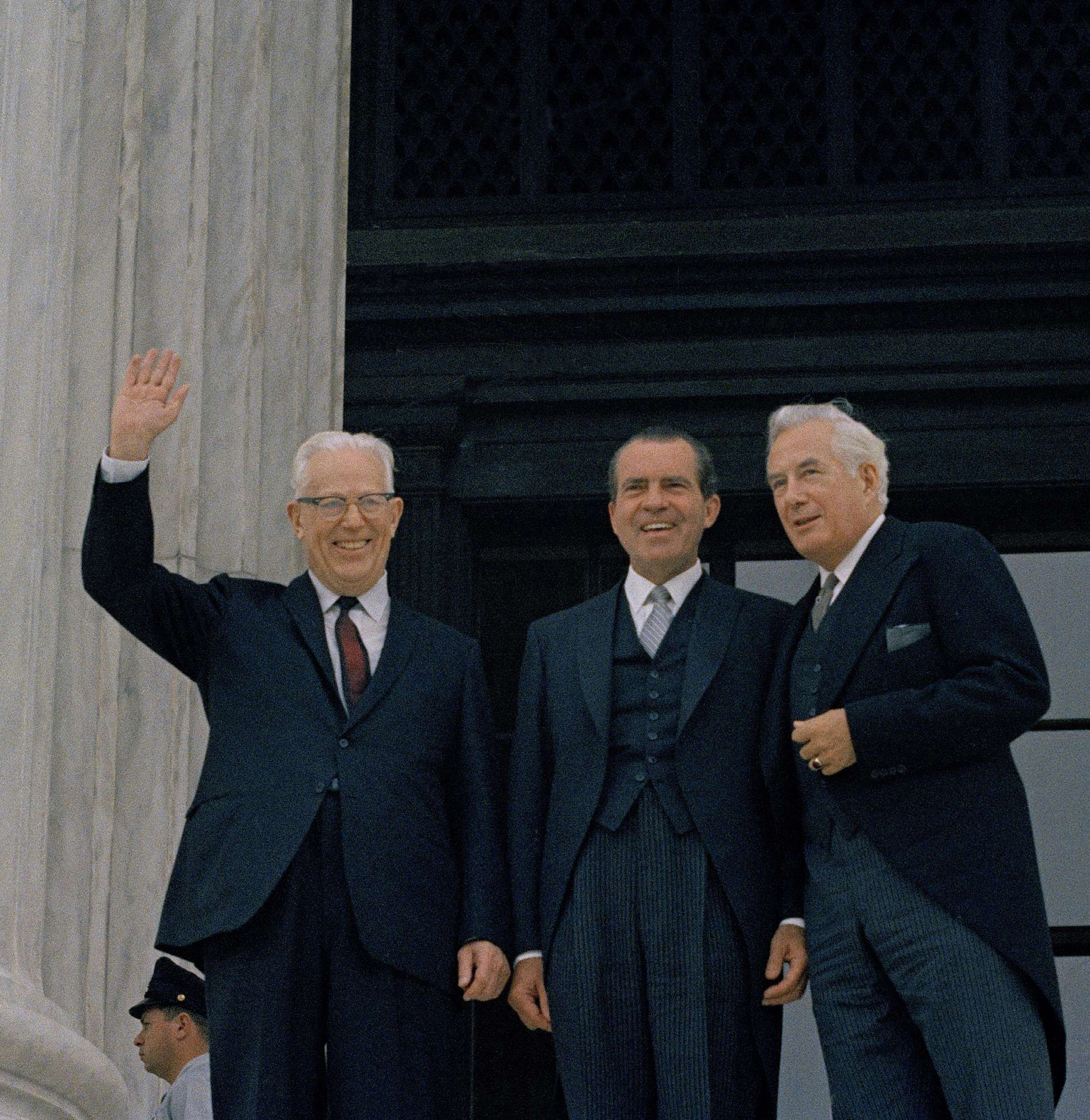 President Nixon is flanked by the departing chief justice Earl Warren left - photo 3