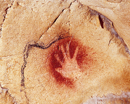 1 A human handprint made about 30000 years ago on the wall of the - photo 1