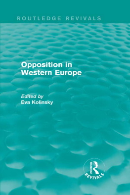 Eva Kolinsky Opposition in Western Europe