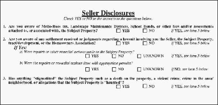 Haunted clause from a standard American real estate disclosure agreement 2014 - photo 4