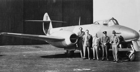 Posing in front of Gloster F940 DG205G are left to right John Tiny - photo 3