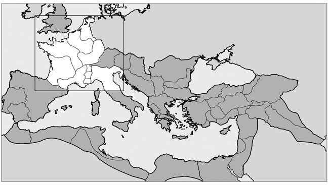 Map 1 The Roman Empire at its greatest extent with the area covered by this - photo 2