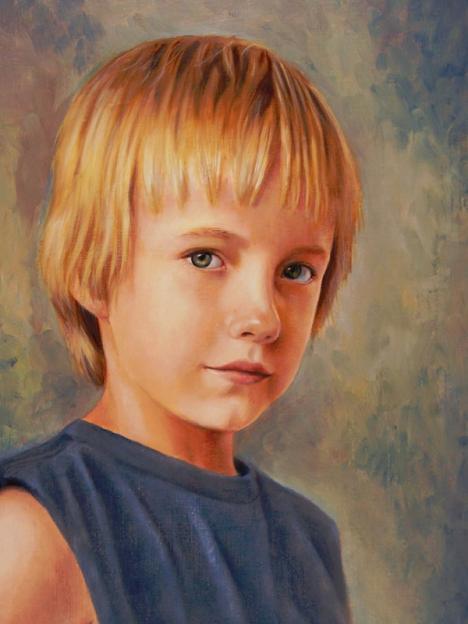 Luke oil on canvas 12 9 30cm 23cm Painting children in oils is both - photo 9