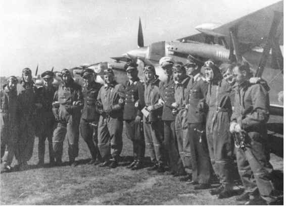 German and ex-Austrian pilots in front of CR32s This photo was probably of JG - photo 4